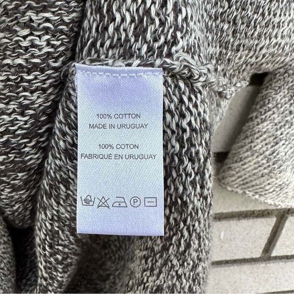 Adam by Adam Lippes Gray Ombre Knit V-Neck Tunic Sweater Cotton Boho Artsy Chic - Picture 9 of 10